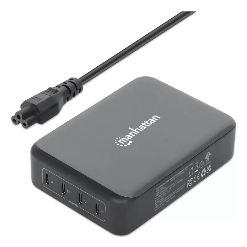 Manhattan 102667 estação de carregamento GaN USB Power Delivery de 4 portas, 240 W
