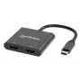 Adaptador multiporta Manhattan 154321 USB Type-C para 2 HDMI USB-A Power Delivery 100 W