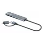 Dock/Hub combo USB-C e USB-A Manhattan 4 portas 5 Gbps alumínio
