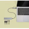 Dock/Hub combo USB-C e USB-A Manhattan 4 portas 5 Gbps alumínio