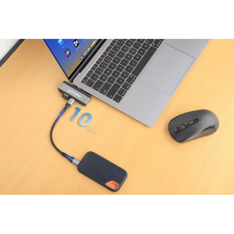 Docking station USB-C Travel Dock Manhattan 190404 4 portas HDMI USB-A USB-C 3,5 mm