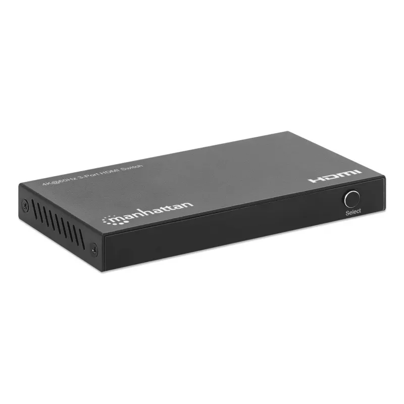 Comutador HDMI 3x1 MANHATTAN 18G Automático Manual com telecomando IR Preto