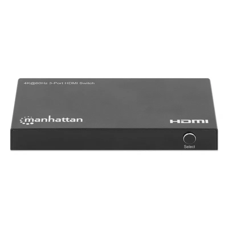 Comutador HDMI 3x1 MANHATTAN 18G Automático Manual com telecomando IR Preto