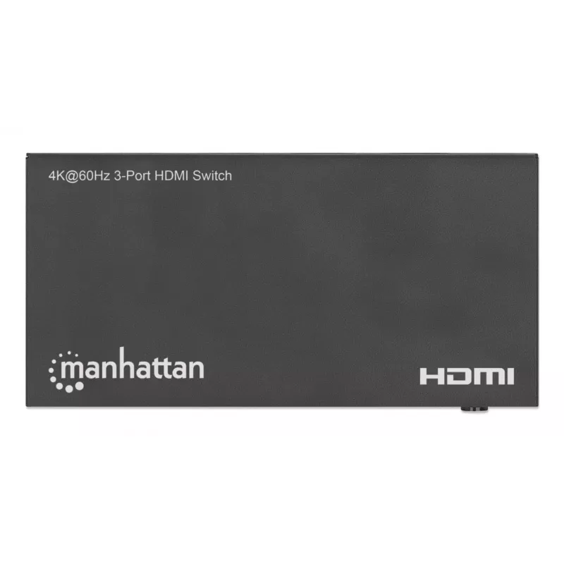 Comutador HDMI 3x1 MANHATTAN 18G Automático Manual com telecomando IR Preto