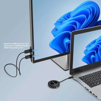 Transmissor AV Manhattan 208437 1920x1080 30m sem fios USB Type-C