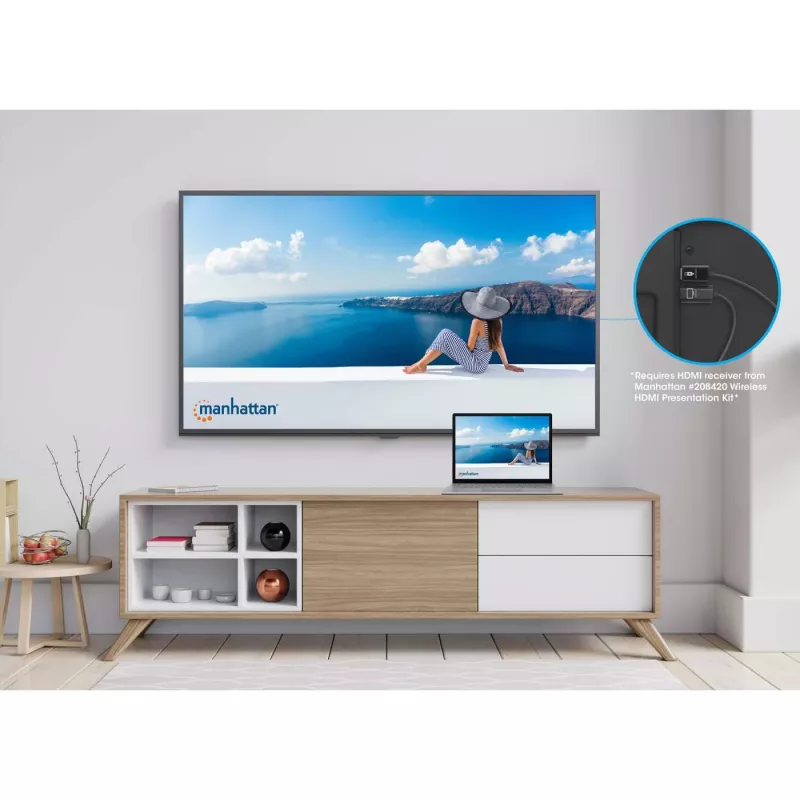 Transmissor AV Manhattan 208444 Preto 1920x1080 30m sem fios USB-C