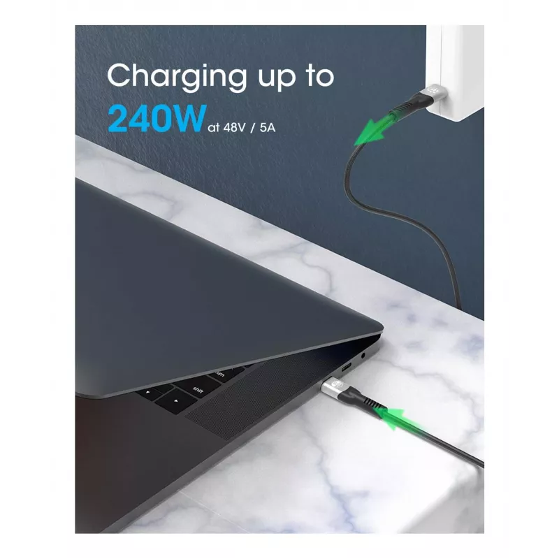 Cabo USB-C macho para USB-C macho Manhattan 2m USB4 Gen 3x2 8K 60Hz