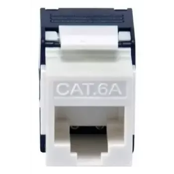 Conector fêmea Keystone Cat.6A não blindado sem ferramentas, EQUIP 769227, RJ-45, formato plano, branco, 8 unid.