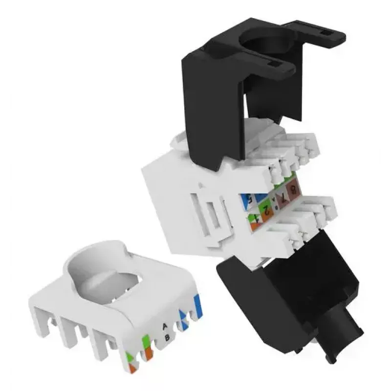 Equip 769227 Ficha Keystone Cat.6A, não blindada, LSA sem ferramentas, branca, 8 un.