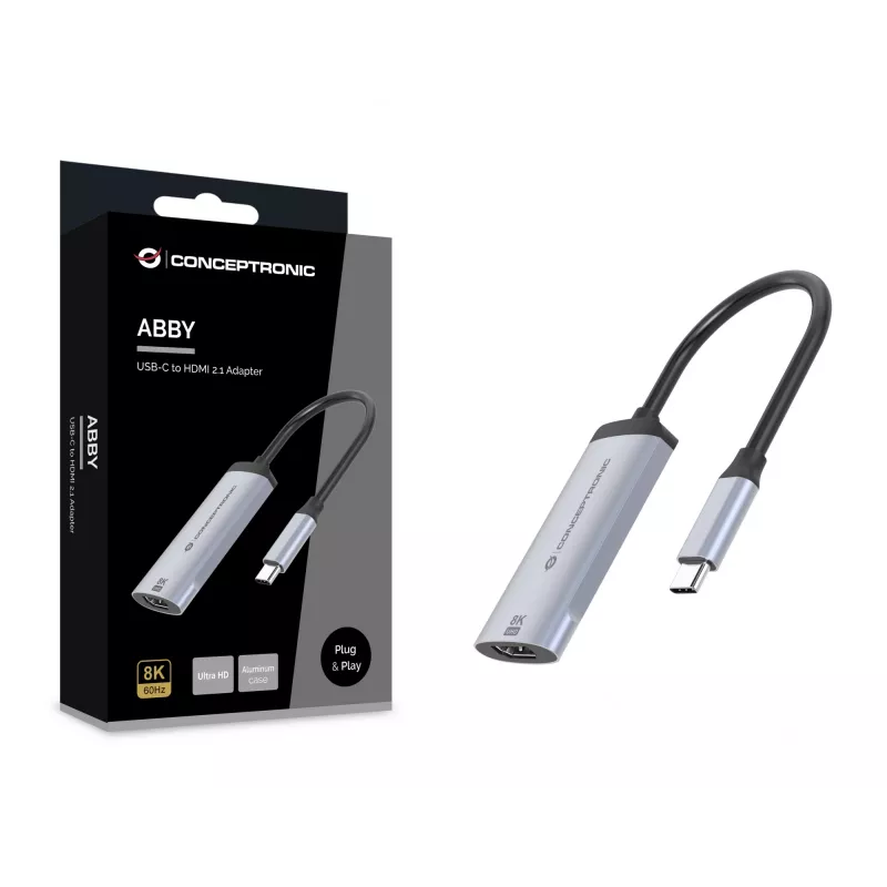 Adaptador USB-C para HDMI 2.1 Conceptronic ABBY23G, 8K60Hz