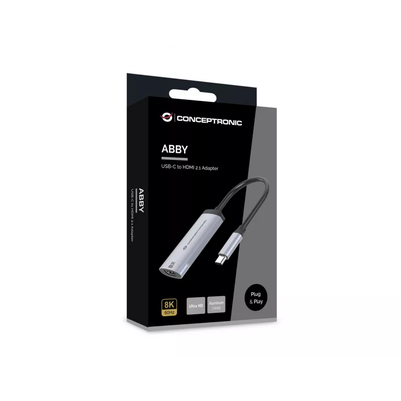 Adaptador USB-C para HDMI 2.1 Conceptronic ABBY23G, 8K60Hz