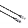 Cabo Manhattan USB-C para Ethernet Gigabit RJ45 2m Preto/Prateado