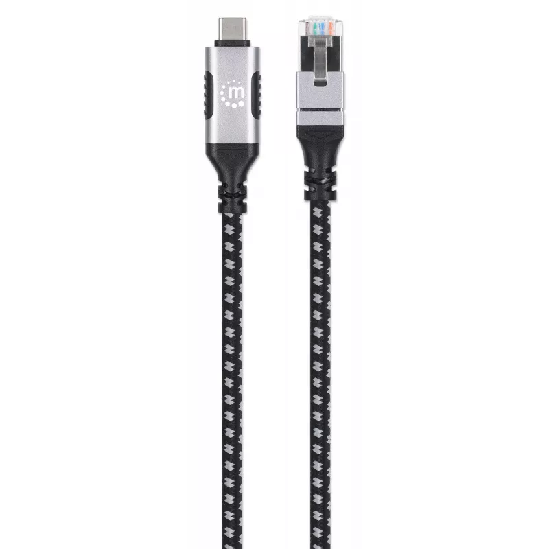 Cabo Manhattan USB-C para Ethernet Gigabit RJ45 2m Preto/Prateado