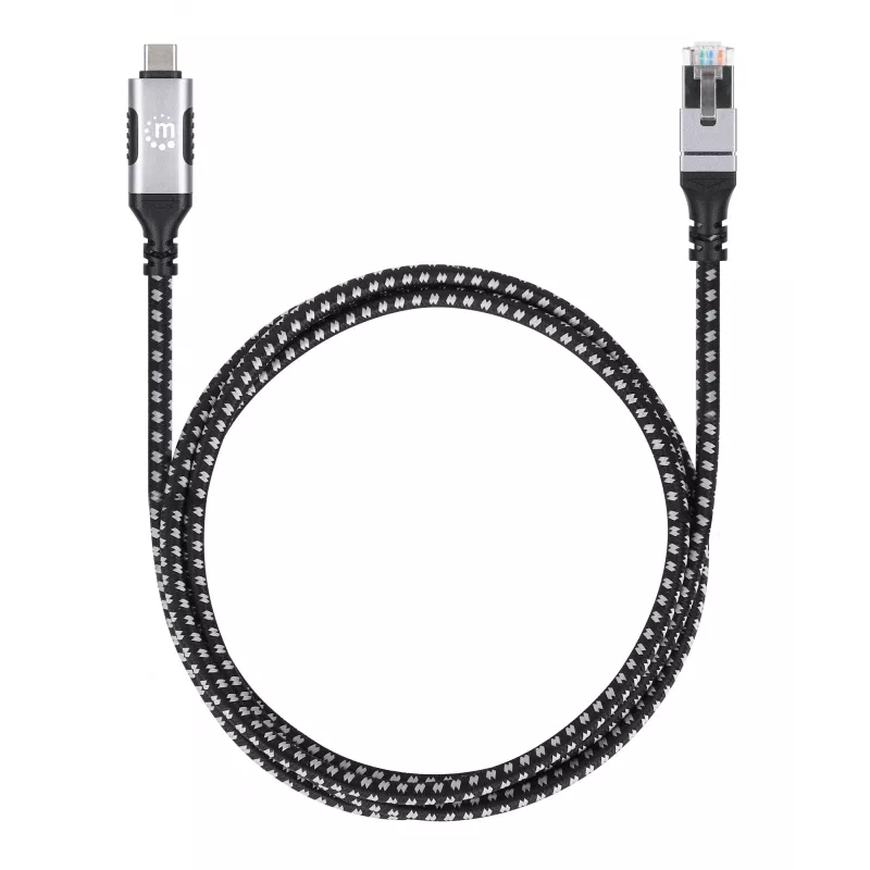 Cabo Manhattan USB-C para Ethernet Gigabit RJ45 2m Preto/Prateado