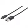 Cabo Manhattan USB-C para USB-A, 1 m, macho para macho, preto, 480 Mbit/s (USB 2.0), Hi-Speed USB, garantia vitalícia, equivalente a USB2AC1M