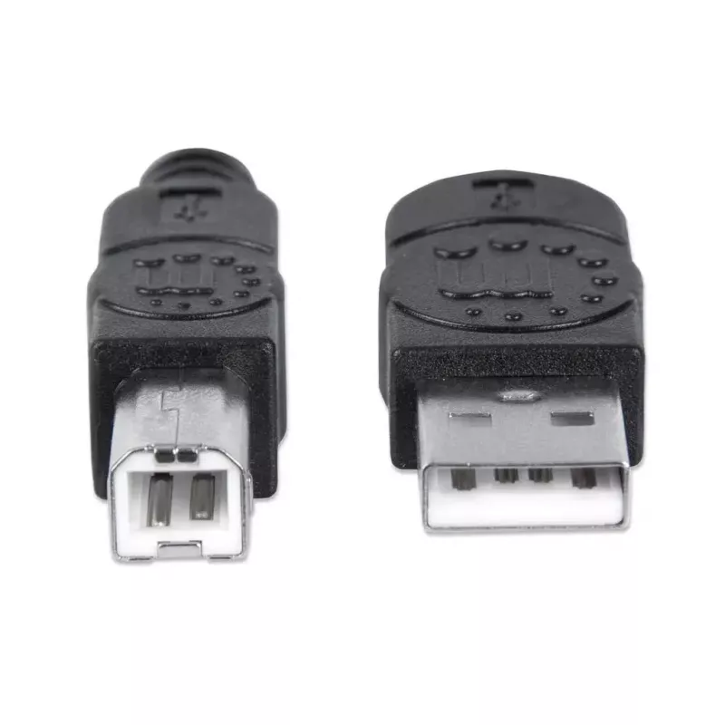 Manhattan 337779 Cabo Hi-Speed USB 2.0, de USB-A para USB-B, macho para macho, 5 m, preto