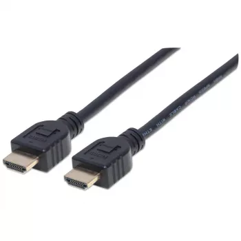 Cabo Manhattan HDMI 4K@60Hz com Ethernet - certificado CL3, 1m, adequado para instalação em parede, para todas as aplicações 4K e 1080p/HD – atualize agora ou tenha pronto para quando precisar, macho para macho, preto, Ultra HD 4k x 2k, garantia vitalícia, Premium High Speed