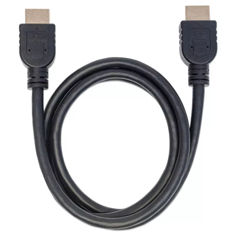 Manhattan 353922 Cabo Premium High Speed HDMI com Ethernet, 4K@60Hz, CL3 para instalação em parede, macho para macho, 1 m, preto