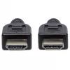 Cabo Manhattan HDMI 4K@60Hz com Ethernet - classificado CL3, 5 m, adequado para instalação em parede, para todas as aplicações 4K e 1080p/HD - para expansão imediata ou preparação para o futuro, macho-macho, preto, Ultra HD 4K x 2K, garantia vitalícia, Premium High Speed