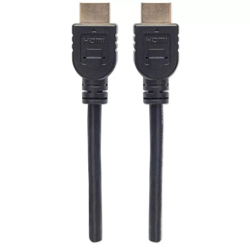 Cabo Manhattan HDMI 4K@60Hz com Ethernet - classificado CL3, 5 m, adequado para instalação em parede, para todas as aplicações 4K e 1080p/HD - para expansão imediata ou preparação para o futuro, macho-macho, preto, Ultra HD 4K x 2K, garantia vitalícia, Premium High Speed