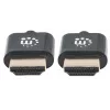 Cabo Manhattan HDMI com Ethernet (Ultra Thin), 4K@60Hz (Premium High Speed), 0,5 m, macho para macho, preto, Ultra HD 4k x 2k, totalmente blindado, contactos dourados, garantia vitalícia