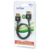 Cabo Manhattan HDMI com Ethernet (Ultra Thin), 4K@60Hz (Premium High Speed), 0,5 m, macho para macho, preto, Ultra HD 4k x 2k, totalmente blindado, contactos dourados, garantia vitalícia