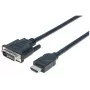 Cabo Manhattan HDMI para DVI-D 24+1, 3m, macho para macho, preto, Dual Link, compatível com DVD-D, garantia vitalícia, equivalente a HDDVIMM3M