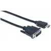 Cabo Manhattan HDMI para DVI-D 24+1, 3m, macho para macho, preto, Dual Link, compatível com DVD-D, garantia vitalícia, equivalente a HDDVIMM3M