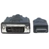 Cabo Manhattan HDMI para DVI-D 24+1, 3m, macho para macho, preto, Dual Link, compatível com DVD-D, garantia vitalícia, equivalente a HDDVIMM3M