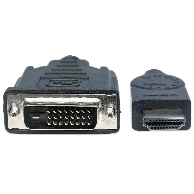 Cabo Manhattan HDMI para DVI-D 24+1, 3m, macho para macho, preto, Dual Link, compatível com DVD-D, garantia vitalícia, equivalente a HDDVIMM3M