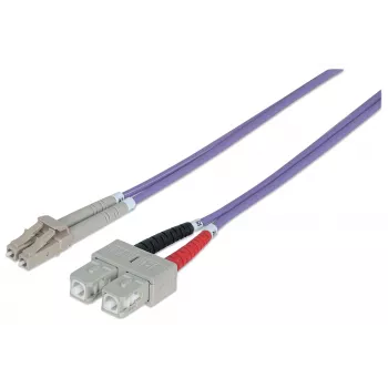 Cabo de rede de fibra ótica Intellinet, OM4, LC/SC, 2 m, violeta, duplex, multimodo, 50/125 µm, LSZH, fibra, garantia vitalícia