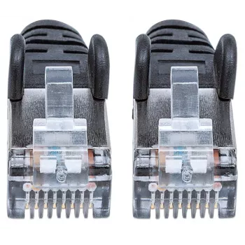 Cabo de rede patch INTELLINET, Cat6, 5 m, preto, cobre, S/FTP, LSOH/LSZH, PVC, RJ45, contactos banhados a ouro, proteção contra dobras, garantia vitalícia