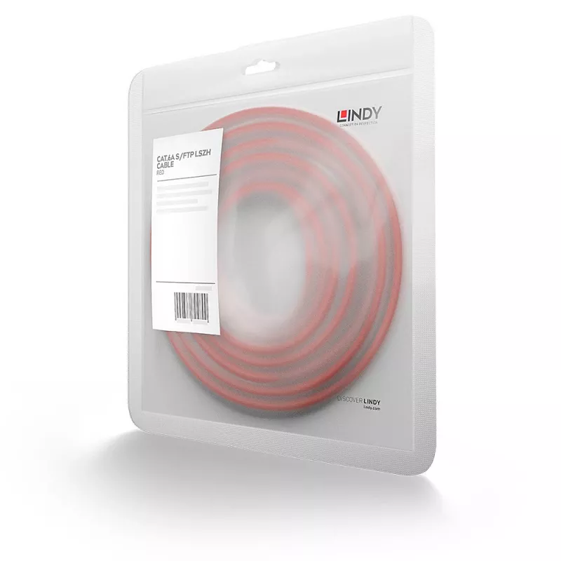 Cabo de rede Lindy 45392 vermelho 20 m Cat6a S/FTP (S-STP)