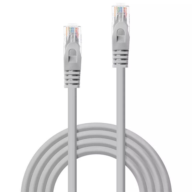 Cabo de rede Lindy 15 m RJ-45 Cat5e cinzento