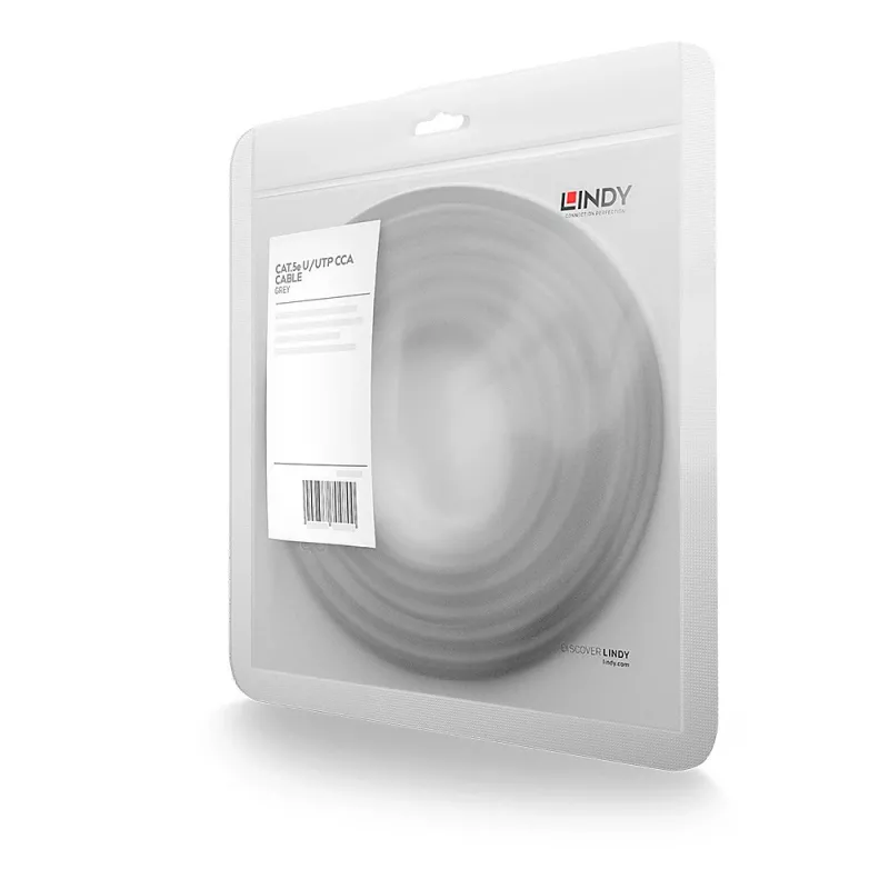 Cabo de rede Lindy 48405 cinzento 10 m Cat5e U/UTP (UTP)