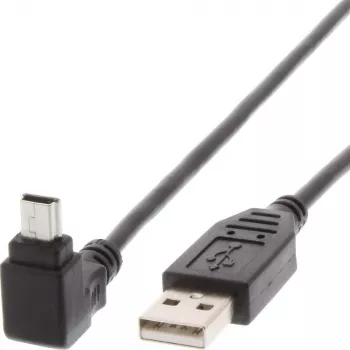 Cabo USB 2.0 Techly ficha A / ficha Mini B 90° 1,8 m preto ICOC MUSB-AA-018ANG