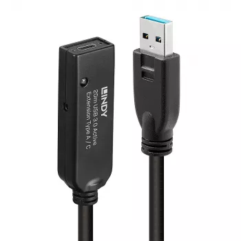 Extensão ativa USB 3.0 Lindy 20 m Type A para C
