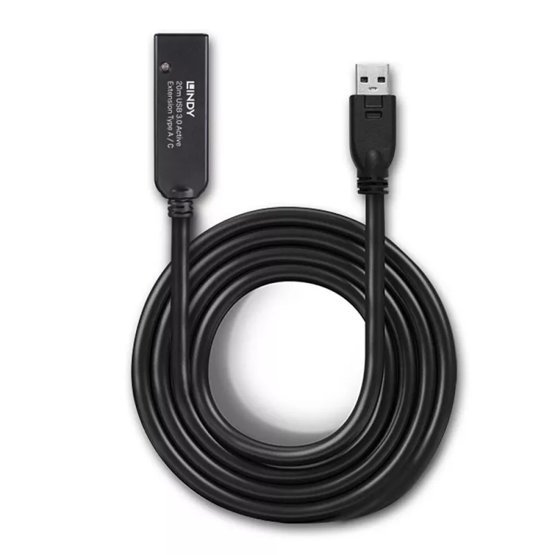 Extensão ativa USB 3.0 Lindy 20 m Type A para C