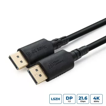 Cabo DisplayPort MicroConnect MC-DP-MMG-200LSZH, 2 m, suporte 4K