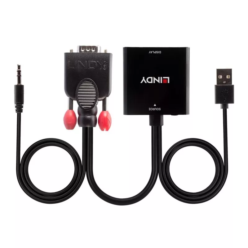 Conversor VGA e áudio para HDMI Lindy 38284