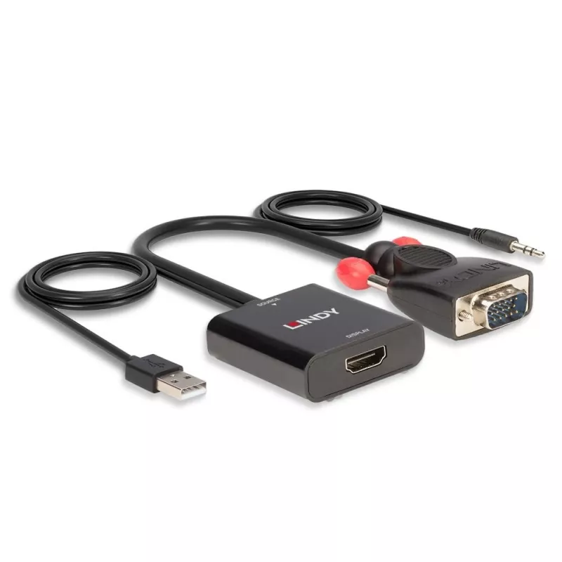 Conversor VGA e áudio para HDMI Lindy 38284