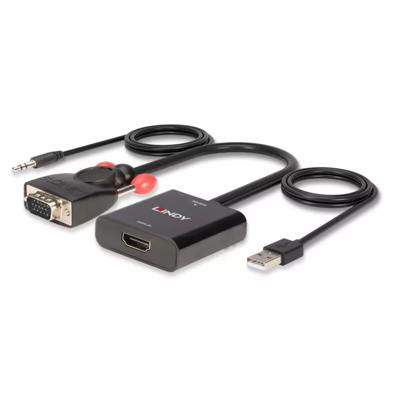 Conversor VGA e áudio para HDMI Lindy 38284