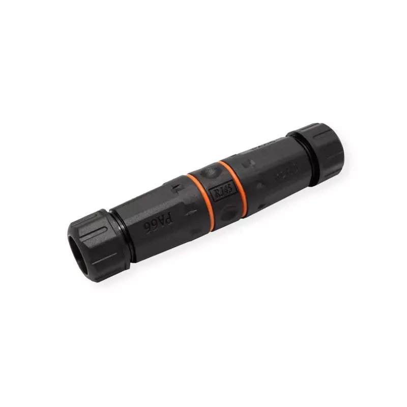 VALUE 21.99.3007 acoplador RJ-45 blindado, Cat.6A, para exterior e indústria, preto