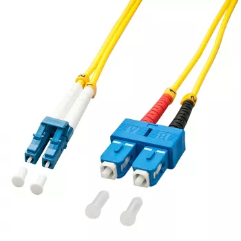 Cabo de patch de fibra ótica Lindy 20m LC-SC OS2 9/125