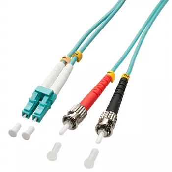 Cabo de fibra ótica InfiniBand Lindy 5,0m OM3 LC - ST duplex 5 m turquesa