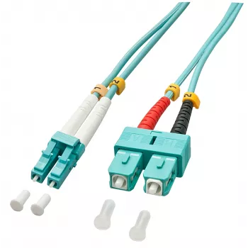 Cabo de fibra ótica InfiniBand Lindy 10m OM3 LC - SC duplex turquesa