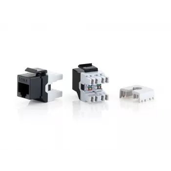 Conector keystone Cat.6 não blindado LSA Equip, 8 unid./pack, plano, preto, LSA, LSA, dourado, 23/26