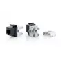 Conector keystone Cat.6 não blindado LSA Equip, 8 unid./pack, plano, preto, LSA, LSA, dourado, 23/26