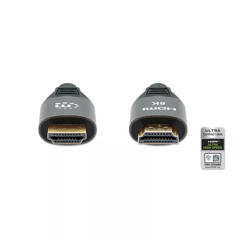 Cabo HDMI Manhattan 8K 60Hz 3 m ficha macho para ficha macho preto