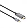 Manhattan 153607 cabo de USB-C para HDMI, macho-macho, blindagem dupla, 2 m, preto/prateado